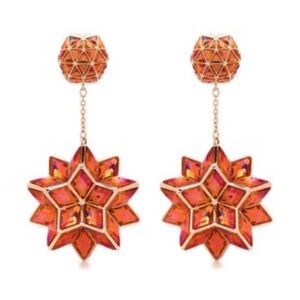 Elegant Swarovski sparkling orange crystal Curiosa earrings New in Box